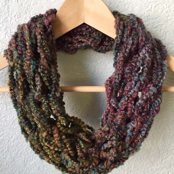 Arm Knit Scarf, Infinity Scarf, Fall/Winter Scarf