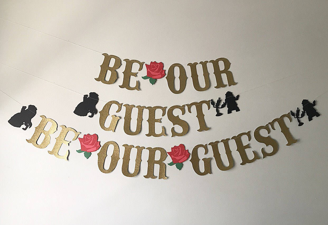 Be our guest beauty and the beast banner | Etsy
