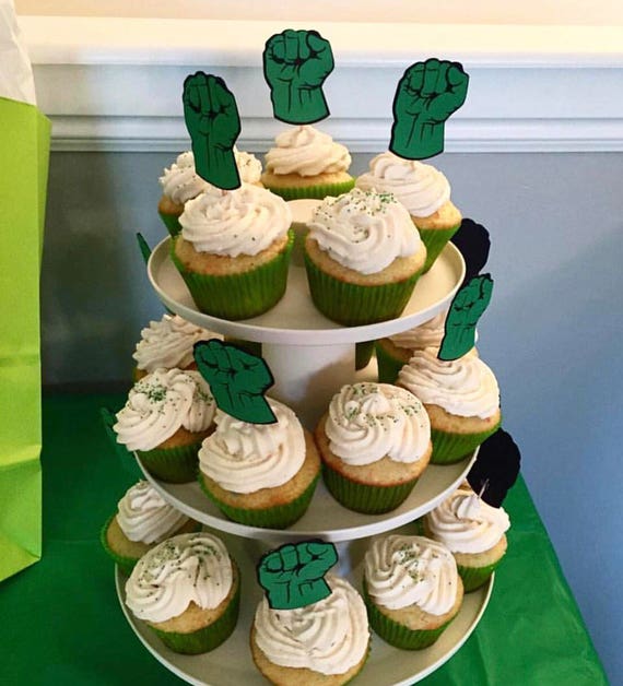 The Hulk Cupcake Topper Hulk Smash Marvel The Incredible Etsy