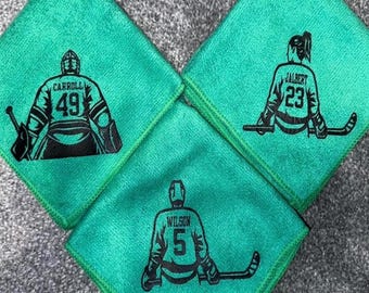 Personalized Hockey Skate microfiber towel name and number player