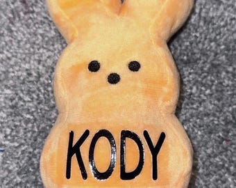 Personalized mini marshmallow bunny rabbit plush for Easter basket!