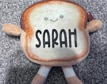 Personalized plush toast pouch! Coin purse, AirPod holder, lip gloss pouch - personalize with your name!