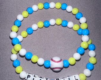 Baseball inspired friendship bracelets play ball Boston New York nyy Red Sox Yankees Atlanta Braves