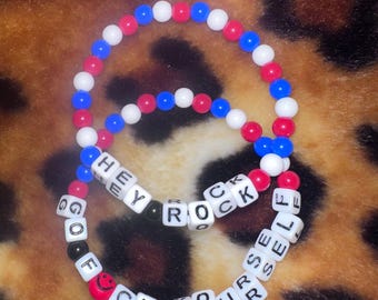 set of 2 wrestling inspired friendship bracelets