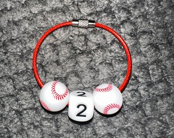 Bag tag baseball number charm basketball soccer football