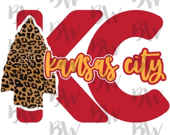 Kansas City, Chiefs, Arrowhead, Leopard, PNG, Digital File, Sublimation File