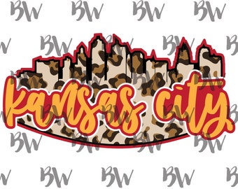 Kansas City, Chiefs, Skyline, Leopard, PNG, Digital File, Sublimation File