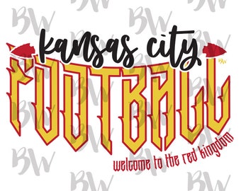 Kansas City, Chiefs, Arrowhead, Rock and Roll, Red and Yellow, PNG, Digital File, Sublimation File
