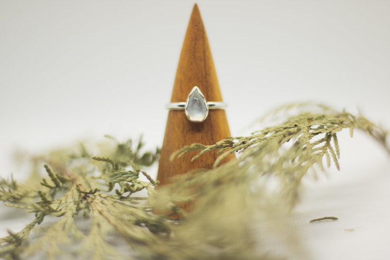 Moonstone Sterling Silver Ring Glacial Mist