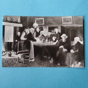 Carte postale hollandaise vintage des années 1960 - Tableau de Vriezenveense