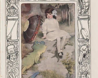 Vintage 1920s Bessie Pease Gutmann Illustration - Alice in Wonderland - The Mock Turtle