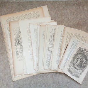 30/50 o 100 pagine di libri antichi del 1800 per creazioni artigianali: 200 anni!