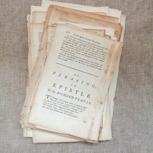 50 antieke boekenpagina's uit de jaren 1700 om te knutselen - bijna 300 honderd jaar oud!