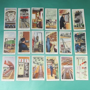 Spoorweguitrusting - complete set van 50 vintage Wills-sigarettenkaarten uit 1938