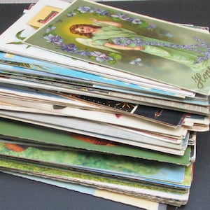 Random Pack of 10 Antique & Vintage Postcards - Great For Crafts/Junk Journals/Framing