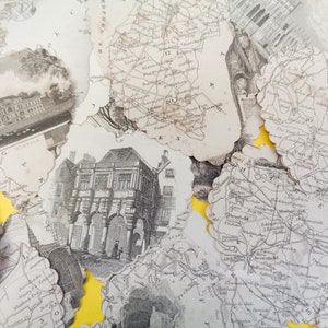 Antike 1880er Jahre Kartenherzen - 10 x große ausgebogte Papierherzen - Scrapbooking, Collage, veränderte Kunst, Kartenherstellung, Journaling