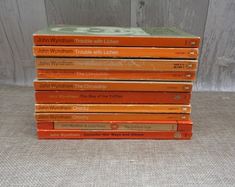 John Wyndham Vintage Orange Penguin Paperback Books - Diverse titels - Jaren 60/70/80