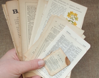 50 x Antique & Vintage Small Book Pages for Crafting (7 x 5 inch Size Pack)