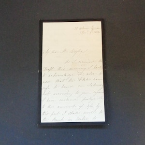 Carta antigua manuscrita de 1853 con borde de luto (sin sobre)