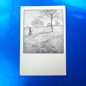 Antyczna pocztówka linorytnicza z 1918 r. – napisana ręcznie i wysłana