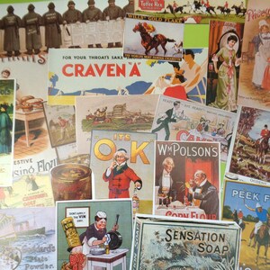 Confezione da 30 pezzi di diario di annunci pubblicitari retrò antichi e vintage - Carta antica/vintage - Confezione media A5 - Scrapbooking, collage, creazione di biglietti
