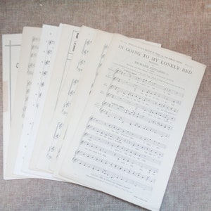 30 páginas vintage de partituras musicales para manualidades (paquete de tamaño A4)