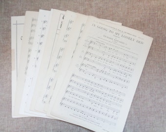 30/50 x Vintage Pages of Sheet Music -  for Crafting