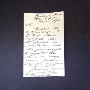 Carta antigua manuscrita de 1874 (sin sobre)