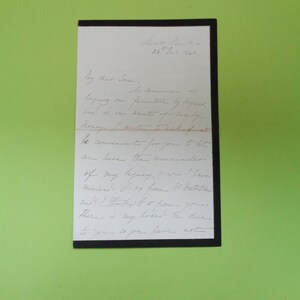 Carta antigua manuscrita de 1846 con borde de luto (sin sobre)