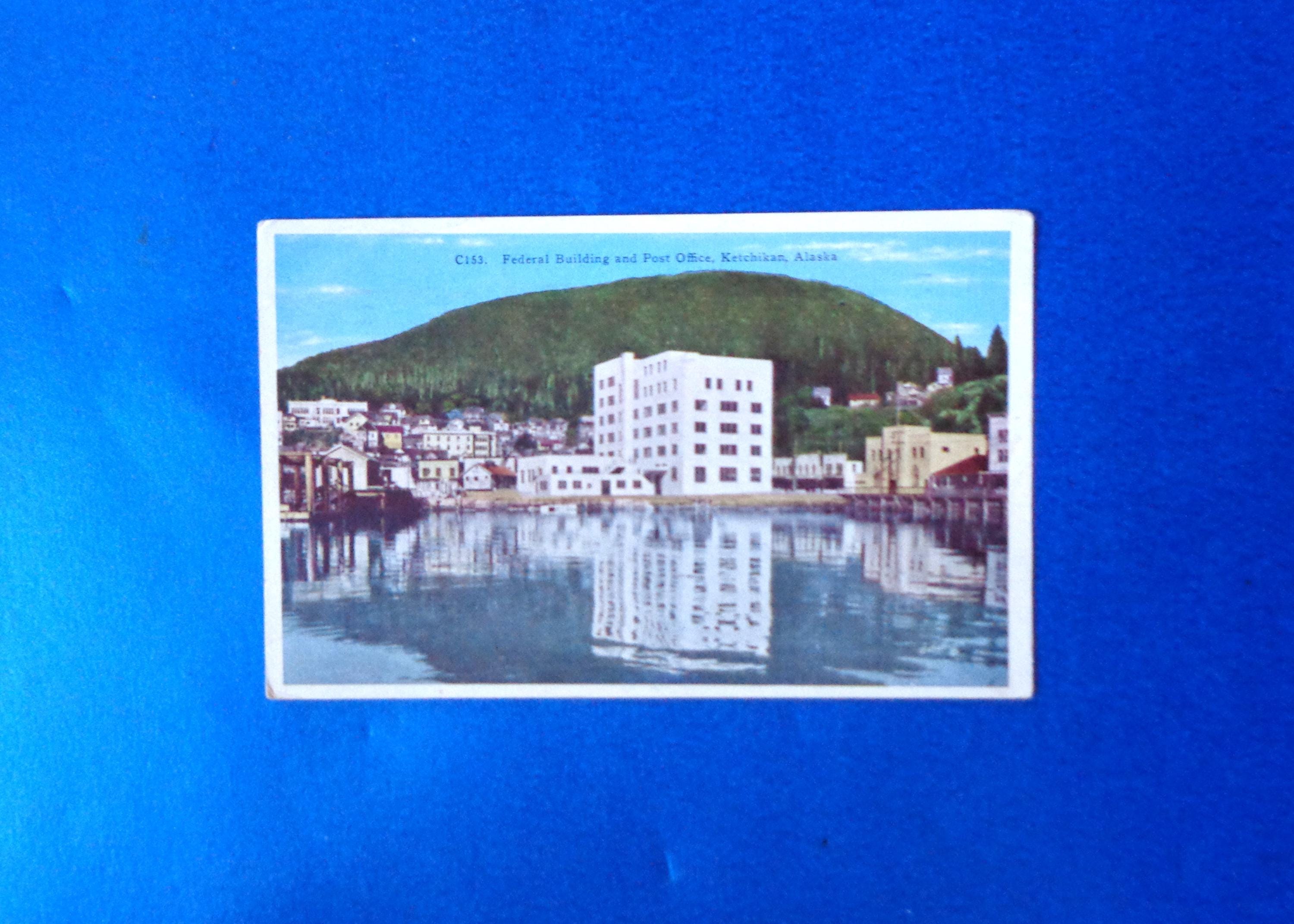 Vintage Circa 1940s Postcard - Ketchikan, Alaska - Handwritten and ...