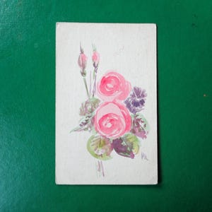 Cartão postal antigo pintado à mão por volta de 1910 - sem uso