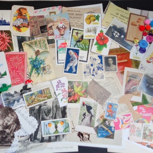 Paquete de efímeras antiguas y vintage Mega Mystery de 100 piezas - Bujo/Scrap-Booking/Card-Making/Crafting/Collage/Junk Journal