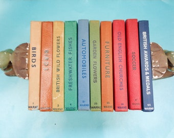 Vintage Observers Books – Verschiedene Titel – Farbiger Stoff – 1940er – 1970er Jahre