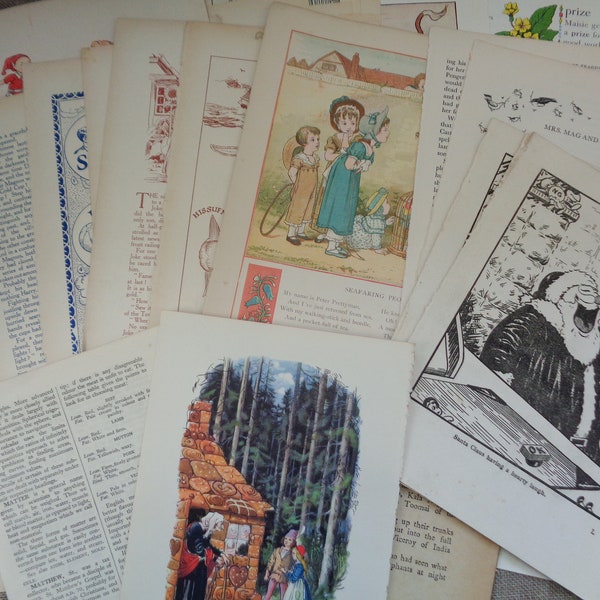 50 x Antique & Vintage Children's Book Pages for Crafting (A4 Size Pack)