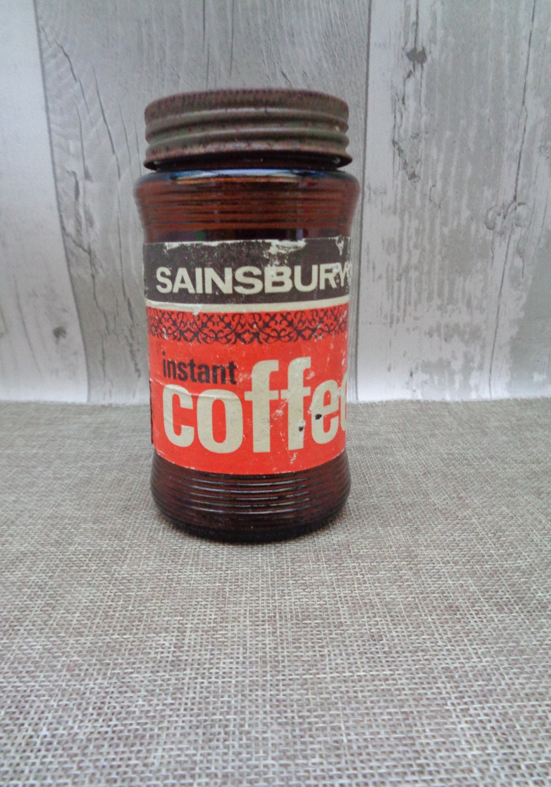 Vintage 1970s Sainsbury's Instant Coffee Glass Jar With Lid Etsy UK