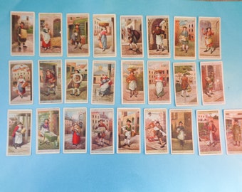 Complete Set of Antique 1916 John Players Cigarette Cards - Cries of London - Second Series