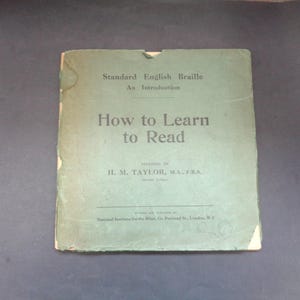 vintage des années 30 - Braille anglais standard - Une introduction - Comment apprendre à lire par H.M Taylor