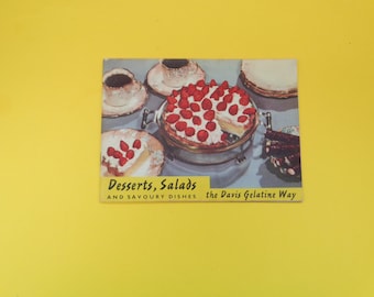 Vintage 1960s - Desserts, Salads and Savoury Dishes - The Davis Gelatine Way - Small Recipe Booklet