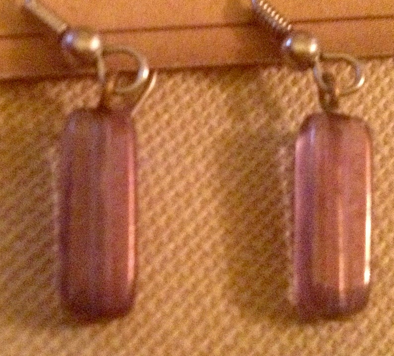 FREE SHIPPING!! Vintage Beautiful Artisan Crafted Drop Earrings With Purple Transparent Stones