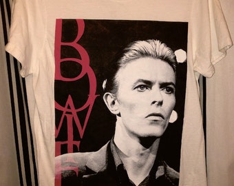 David Bowie 100% Cotton Art Concert Knit Tee Shirt Size S