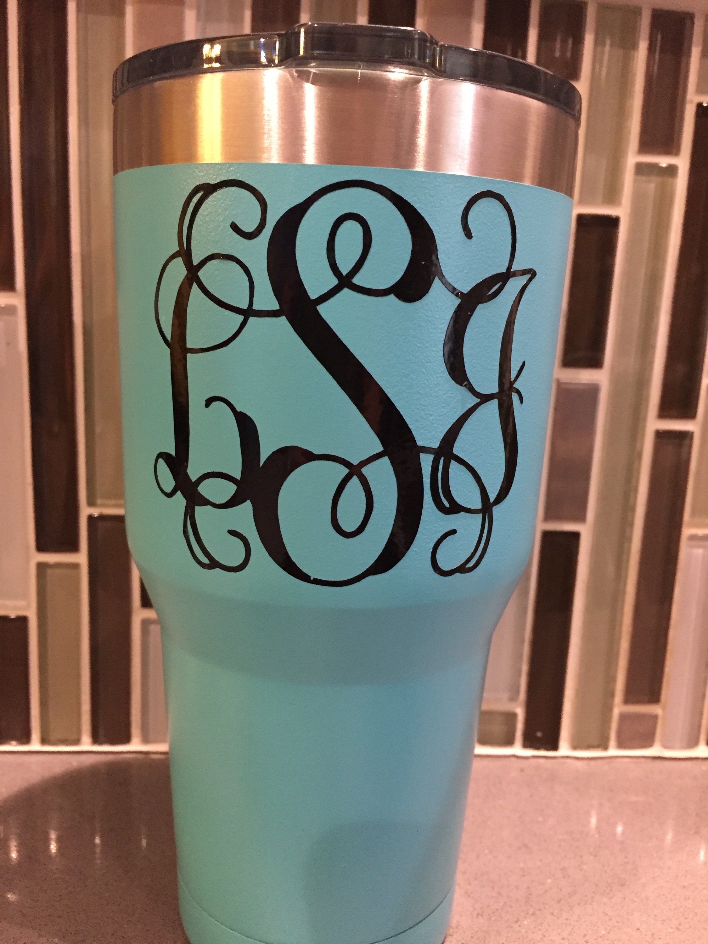 Swirl Interlocking Vine Monogram/ Vinyl Decal/ Tumbler Decal/ Car Decal ...