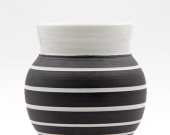 Vase BLack & White Porcelaine, décor moderne minimaliste, vase en céramique pour fleurs, idées cadeaux de crémaillère