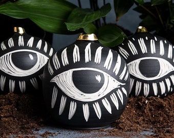 Vaas Decor Set, Boze Oog Vaas, Keramische Vaas, Boze Oog Decor, Good Luck Gift, Judaïca, Joods Cadeau, Joods Huwelijkscadeau, Zinvol Cadeau