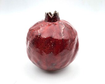 Ceramic Pomegranate, Red Pomegranate, Handmade Pomegranate, Handmade Vase, Unique Vase, Fruit Vase, Fruit Decor, Fruit Sculpture, Modern