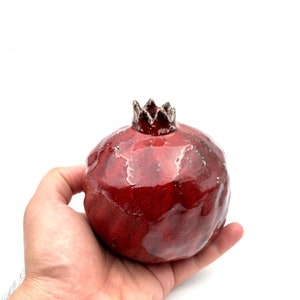Ceramic Pomegranate, Red Pomegranate, Handmade Pomegranate, Judaica, Jewish Gift, Jewish Wedding Gift, Jewish Decor, Jewish Art, Israeli Art