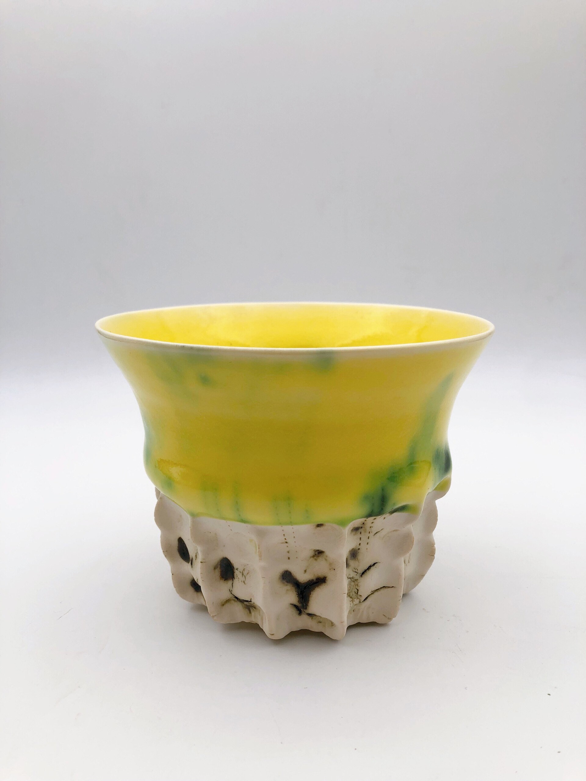 Yellow & White Porcelain Vase Modern Minimalist Home Decor Etsy