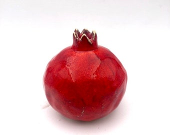 Handmade ceramic pomegranate, red pomegranate, wedding gifts, decor pomegranate, interior decor, home decor, art, pomegranate ceramic