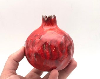 Handmade ceramic pomegranate, red pomegranate, wedding gifts, decor pomegranate, interior decor, home decor, art, pomegranate