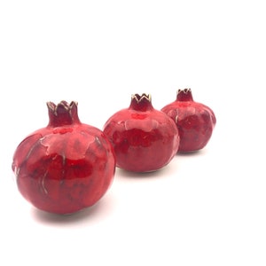 Handmade ceramic pomegranate, red pomegranate, wedding gifts, decor pomegranate, interior decor, home decor, image 4