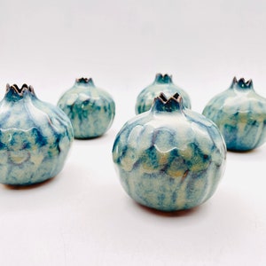 Handmade ceramic pomegranate, blue pomegranate, wedding gifts, decor pomegranate, interior decor, home decor, image 10